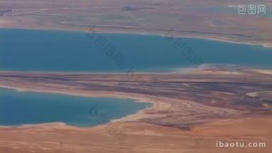 死海盐湖与约旦、巴勒斯坦和以色列接壤